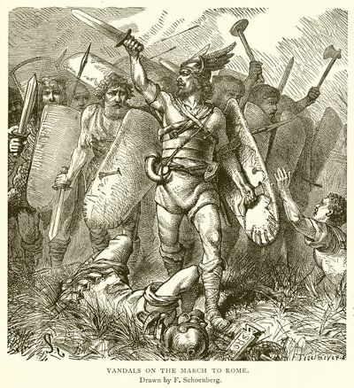 Vandals on the March to Rome by English School