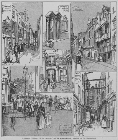 Vanishing London: Clare Market and its surrounding streets shortly before demolition by English School