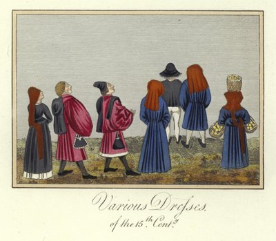 Various dresses of the 15th Century by English School