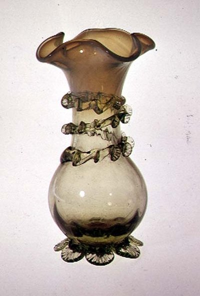 Vase with applied & pincered decoration, late 19th century by English School