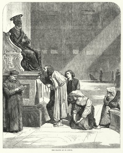 Vatican, St Peter’s, kissing the toes of the statue of St Peter by English School