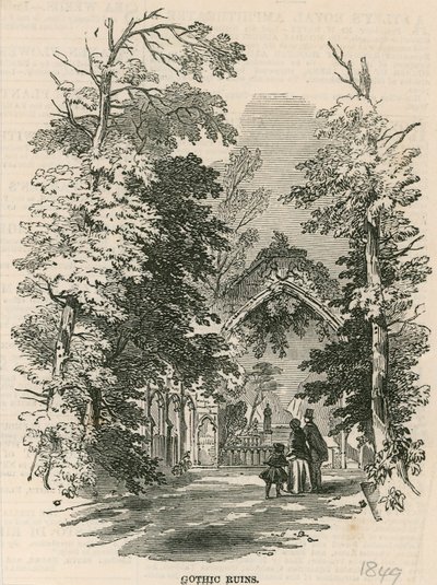 Vauxhall Gardens, London: The Gothic Ruins by English School