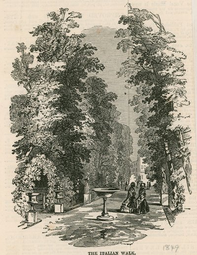 Vauxhall Gardens, London: The Italian Walk by English School
