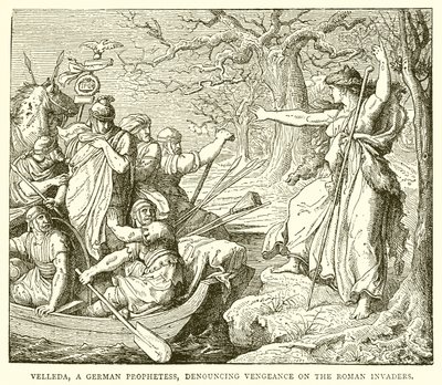 Velleda, a German Prophetess, Denouncing Vengeance on the Roman Invaders by English School