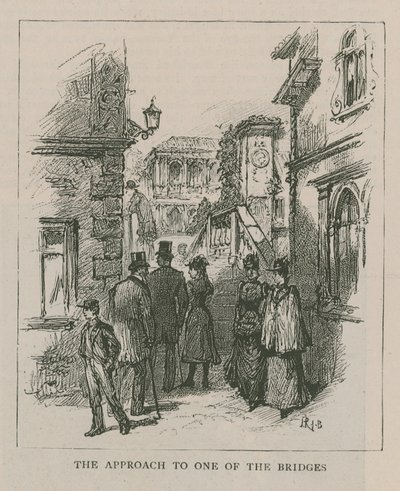 Venice in London: Sketches at Olympia - The approach to one of the bridges by English School