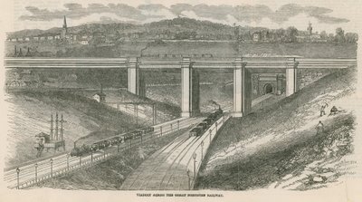 Viaduct across the Great Northern Railway, London by English School