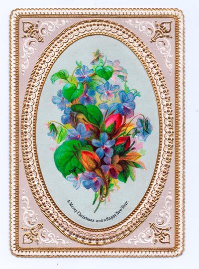 Victorian Christmas Card by English School