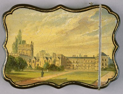 Victorian Card Case with a Scene of Trinity College Gardens, Oxford by English School
