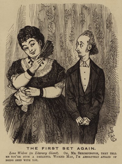 Victorian widow flirting with an author by English School
