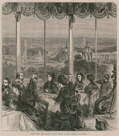 View from the Crystal Palace Grand Saloon Summer Dining Room by English School