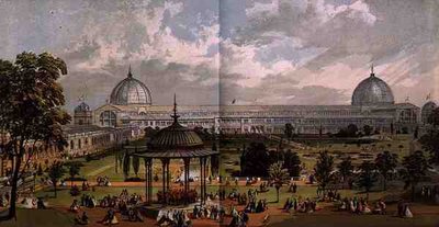 View from the Horticultural Gardens of the Exterior of the Great Exhibition of 1851, from Dickinson