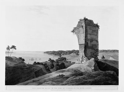 View from the ruins of the Fort of Currah on the River Ganges, April by English School