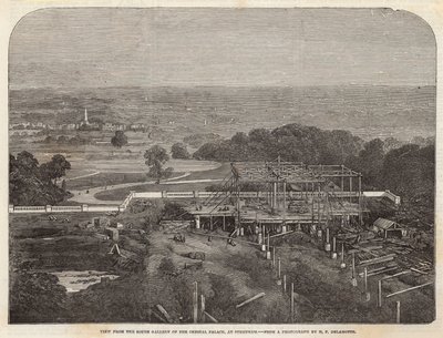 View from the South Gallery of the Crystal Palace at Sydenham by English School