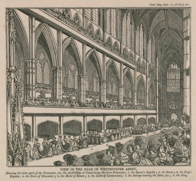 View in the nave of Westminster Abbey during the Coronation of King William IV and Queen Adelaide by English School