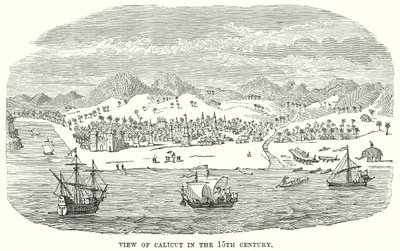 View of Calicut in the 15th Century by English School