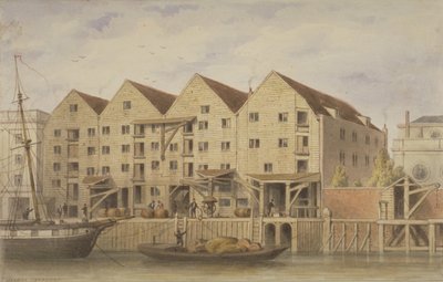 View of Chamberlains Wharf, Tooley Street, 1846 by English School