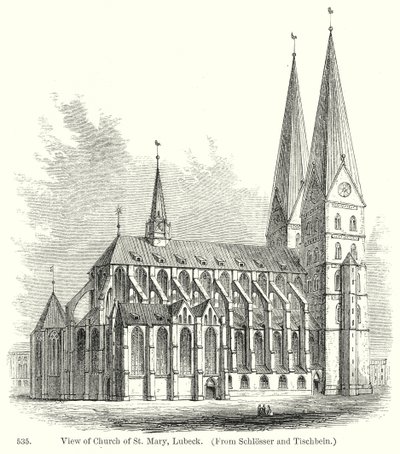 View of Church of St Mary, Lubeck by English School