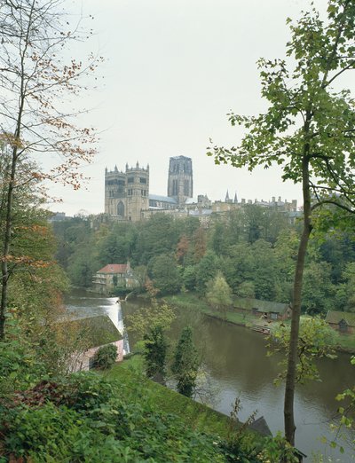 View of Durham Cathedral across the River Wear, begun 1093 by English School