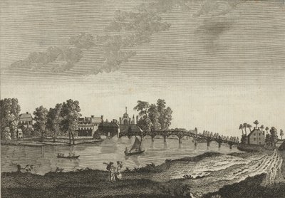 View of Hampton Court from the Opposite Shore of the River Thames by English School