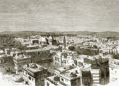 View of Jerusalem from over the Pool of Hezekiah by English School