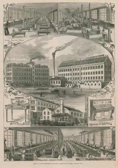 View of John Brinsmead and Sons Pianoforte Works by English School