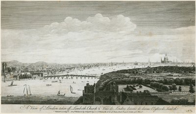 View of London from Lambeth Church by English School