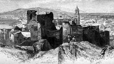 View of Malaga from the Alcazar, Spain, from 