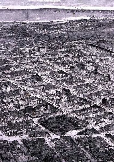 View of Melbourne, looking southwards to the sea, from 