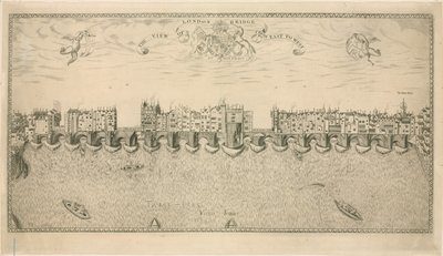 View of Old London Bridge by English School