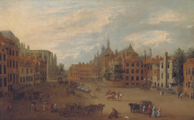 View of Old Palace Yard, Westminster, with the East End of Westminster Abbey and the Chapel of King Henry VII to the Left, c.1700 by English School