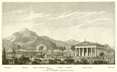 View of Olympia, Restored by R. Bohn by English School