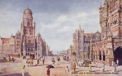 View of Victoria Terminus & Municipal Building, Bombay by English School