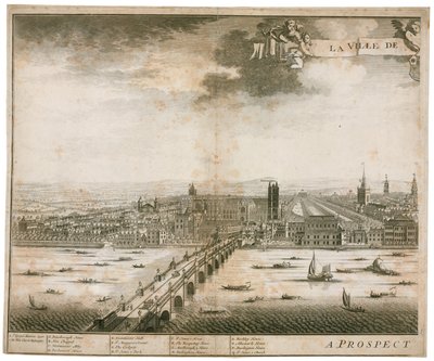 View of Westminster and Bridge by English School