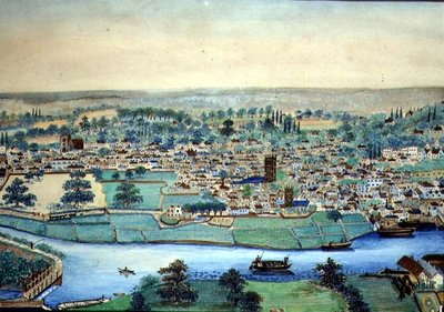 View of a Town and River, c.1830 by English School