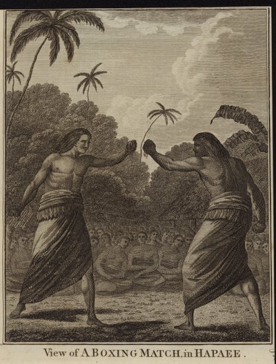 View of a boxing match in Hapaee by English School