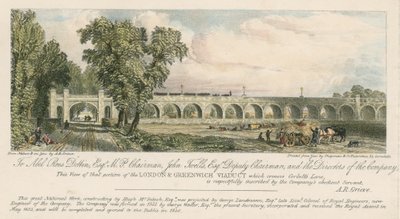 View of a portion of the London and Greenwich Viaduct, where it crosses Corbetts Lane, London by English School