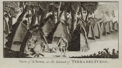 View of a Town in the Island of Terra del Fuego by English School