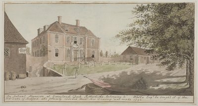 View of an Ancient Mansion at Greenland Dock in Rotherhithe, Bermondsey, 1796 by English School