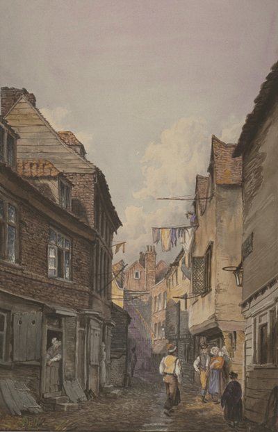 View of Figures in Glean Alley, Bermondsey, c.1825 by English School