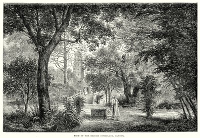 View of the British consulate, Canton by English School
