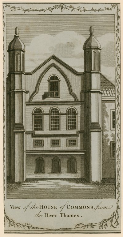 View of the House of Commons from the River Thames by English School