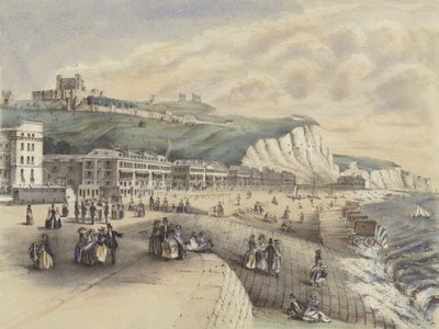 View of the Marine Parade and Castle, Dover by English School