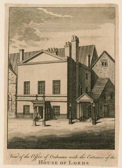 View of the Office of Ordnance with the Entrance of the House of Lords by English School