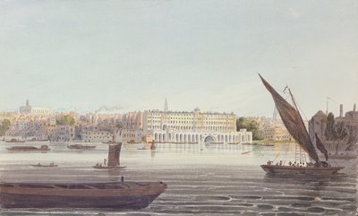 View of the River Front of New Somerset House, from Bankside by English School