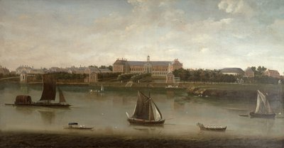 View of the Royal Hospital and the Rotunda from the south bank of The River Thames by English School