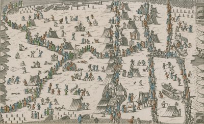 View of the frost fair held on the River Thames by English School