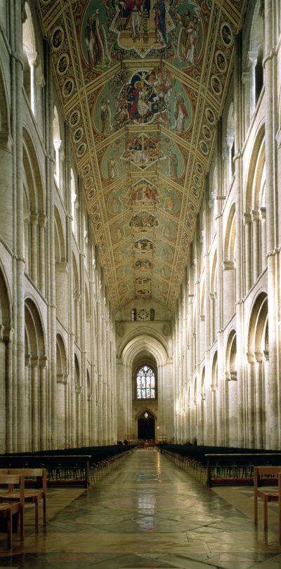 View of the nave towards the west by English School