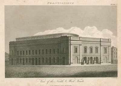 View of the north and west fronts of the Drury Lane Theatre, London by English School