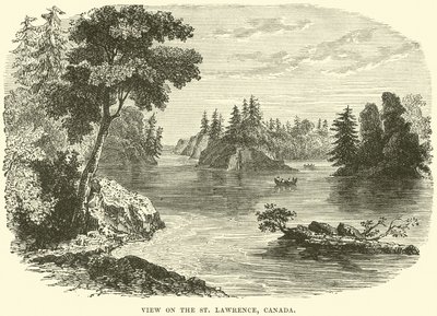 View on the St Lawrence, Canada by English School