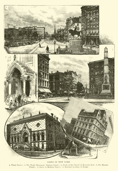 Views in New York by English School